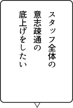 スタッフ全体の意思疎通の底上げをしたい
